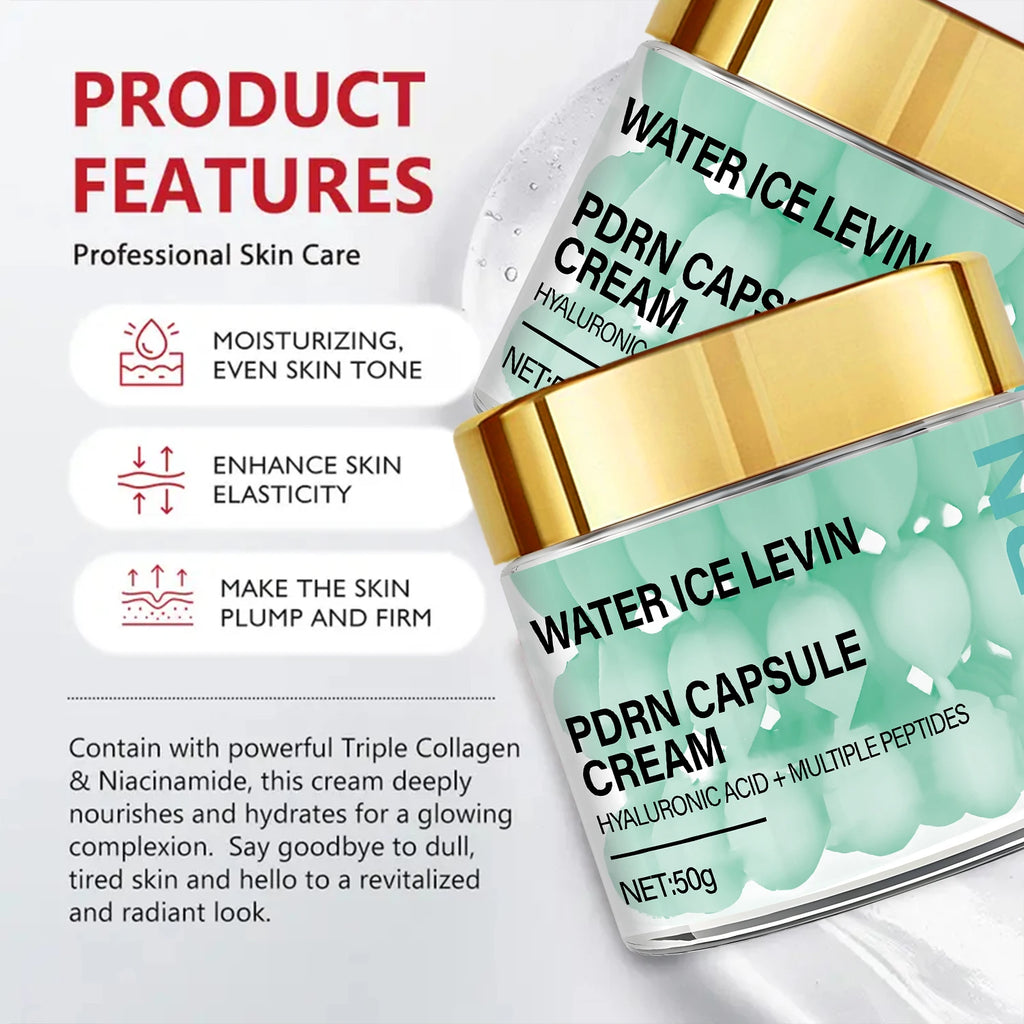 Regenerative PDRN Capsule Cream with Hyaluronic Acid & Peptides for Anti-Aging, Firming & Brightening. Qme