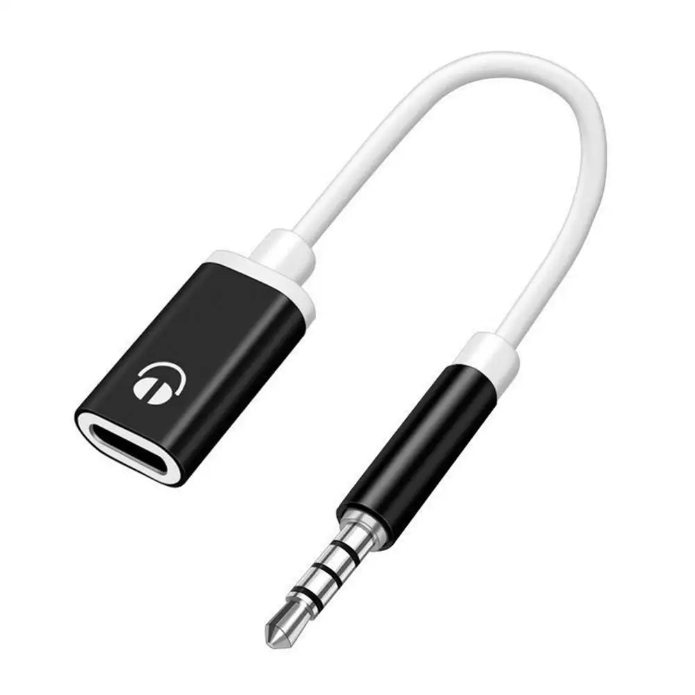 Male C Female Audio Cable Cord Round Head Adapter Headphone Stereo Qme Black