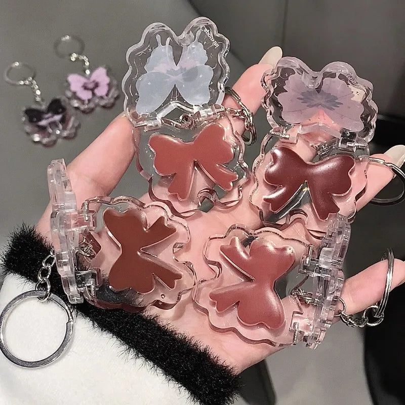 Watermelon Juice Solid Lip Gloss Butterflies-shape Water Gloss Lipstick Lasting Hydrating Lip Tint Waterproof Lip Gloss Makeup Qme
