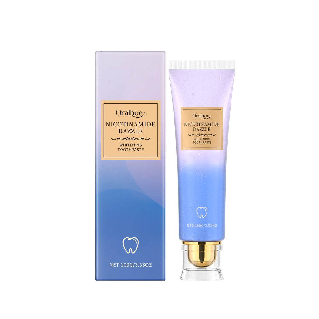 Oralhoe Nicotinamide Dazzle Whitening Toothpaste Surface Stain Remover Gum Protection Gentle Cleansing Brightening Toothpaste Qme 100g