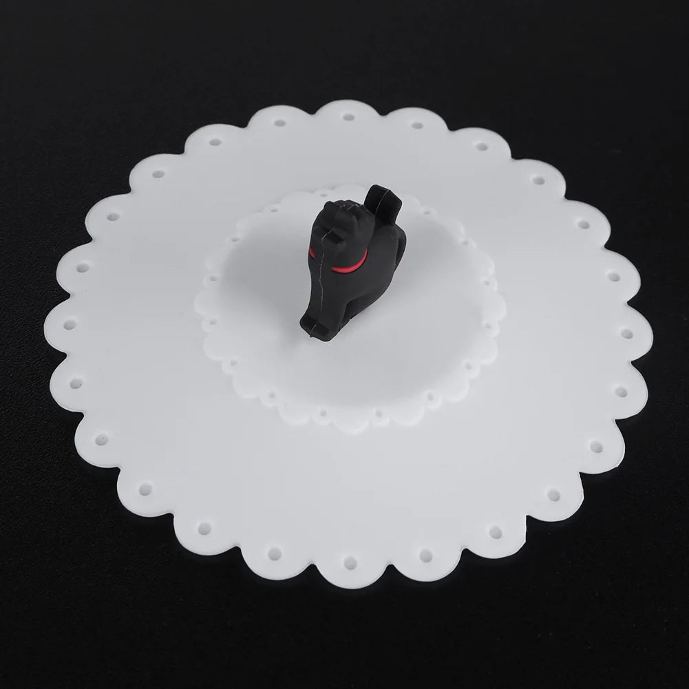 Cute Cat Food Grade Silicone Cup Cover Leakproof Drink Cover Reusable Hot Cup Lid Anti-dust for Cup Mug Wine Glass Qme