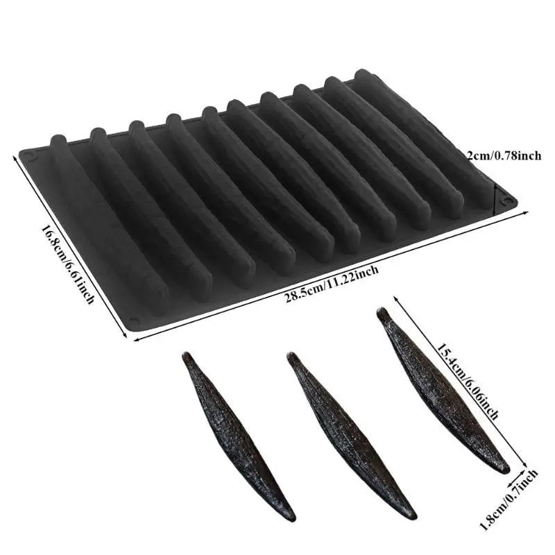 10 Cavity Vanilla Mousse Cake Silicone Mold Chocolate Ladyfingers Qme A2
