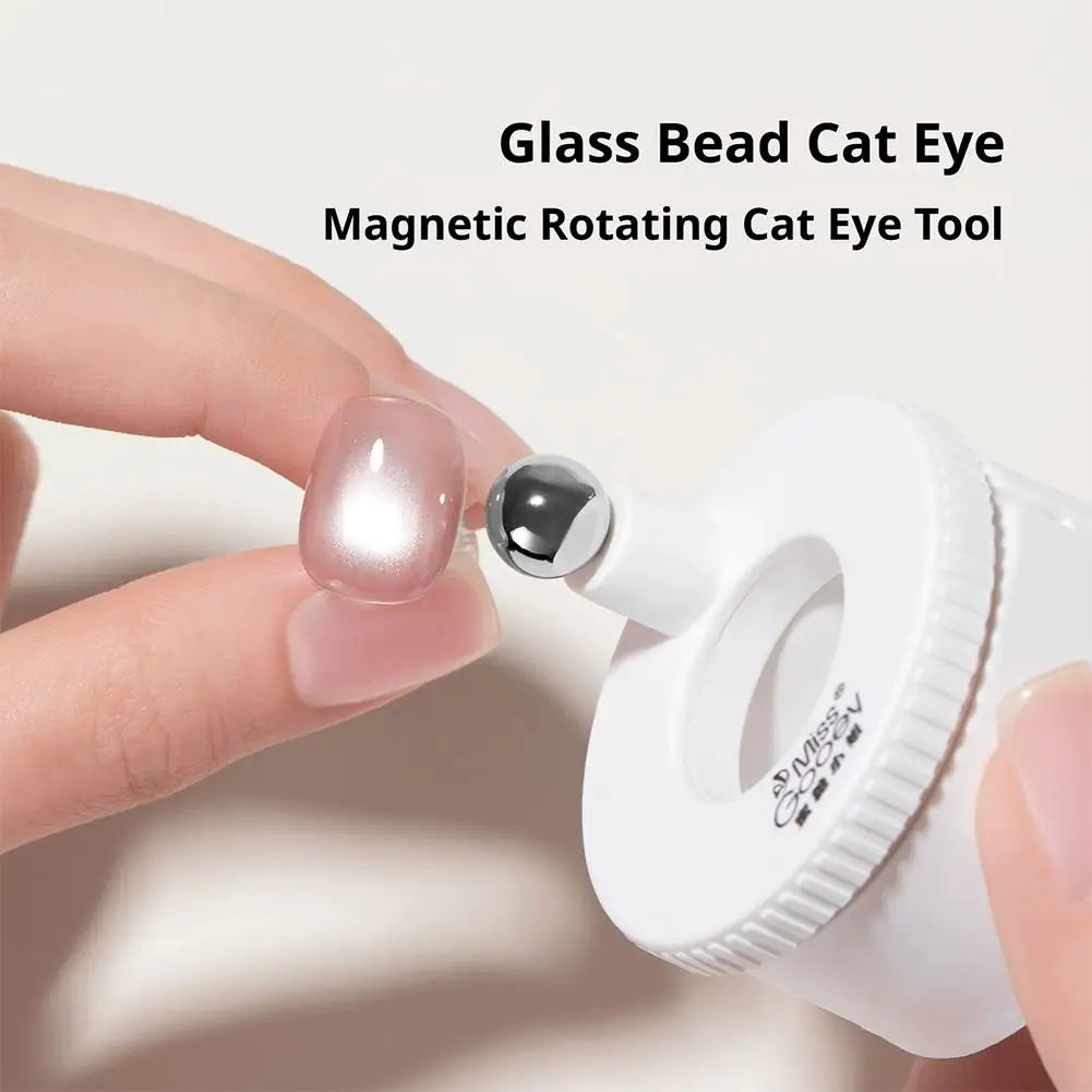 Rotating Cat Eye Magnet Nails Automatic Glass Bead Nail Spinner Qme