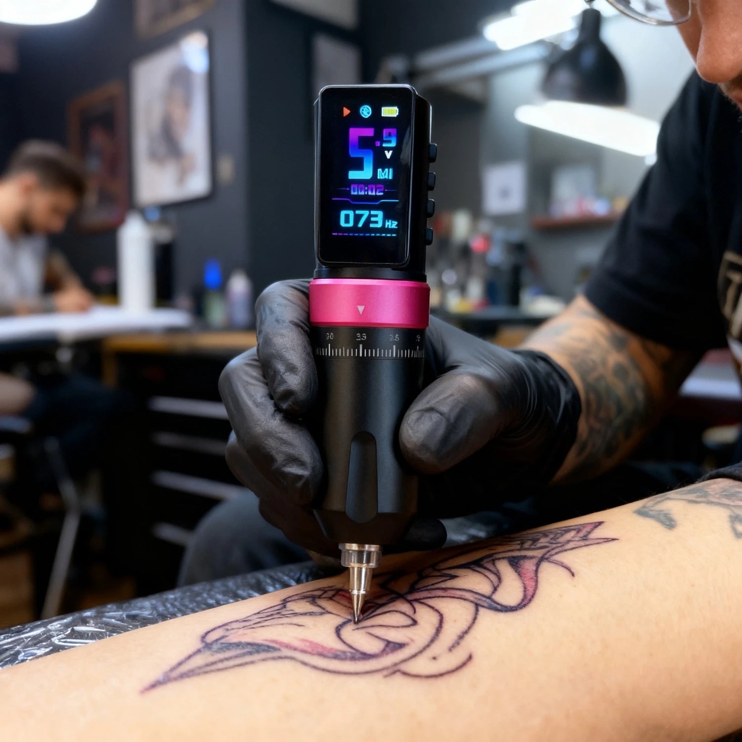 Brand New TANG Wireless Tattoo Machine 2.4mm-4.2mm Adjustable Stroke 37mm Grip Custom Motor 2300mAh Battery Pen Qme