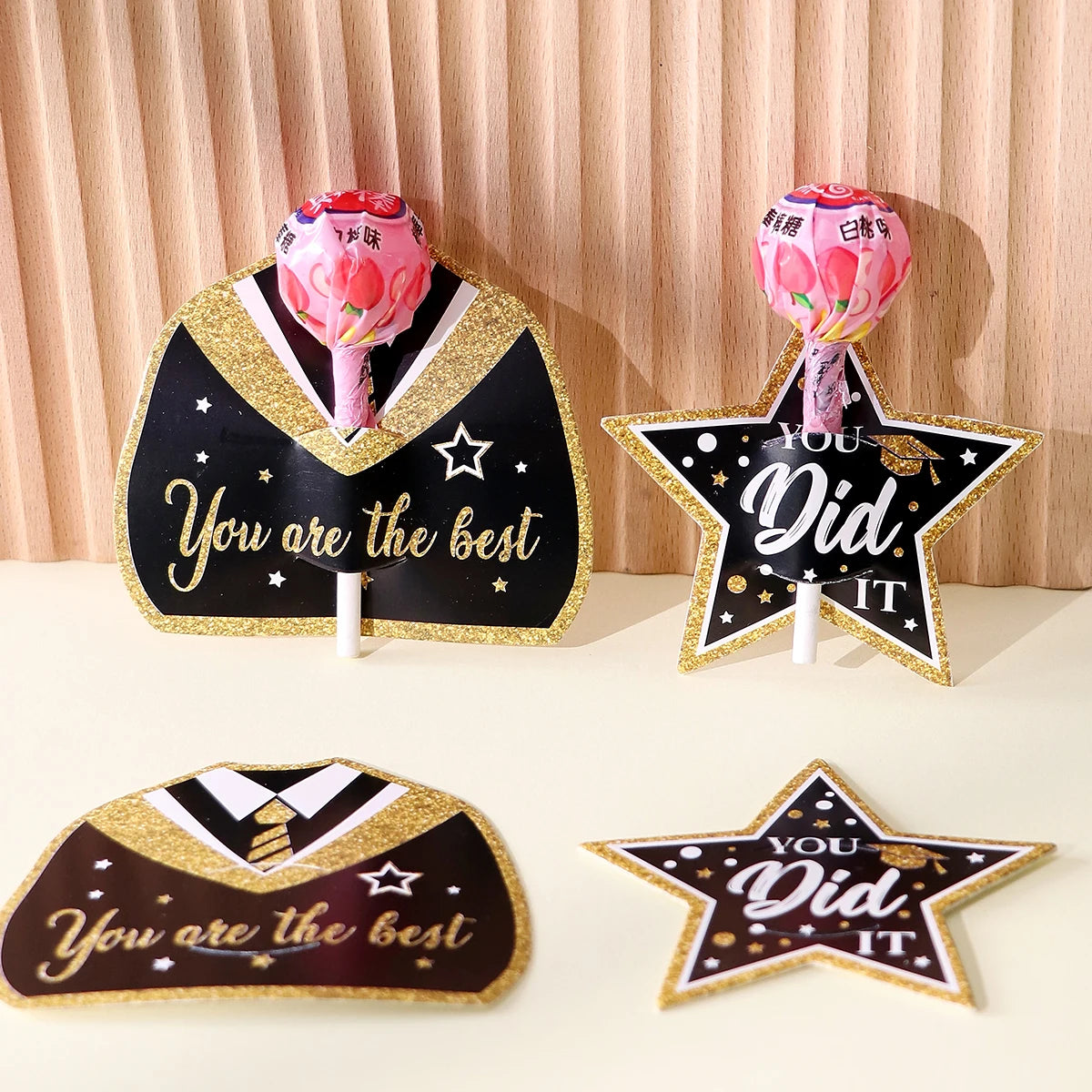 30Pcs 6 Styles Black Red Purple Graduation Season Sugar Decorative Cards Cute Creative Little Greeting Cards Qme