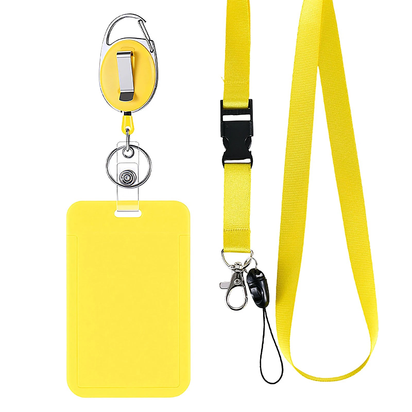 Solid Color Lanyard for Working Permit Case Keys ID Tag Name Badge Holder Pass Bus Access Employee's Work Card Cover Qme Yellow