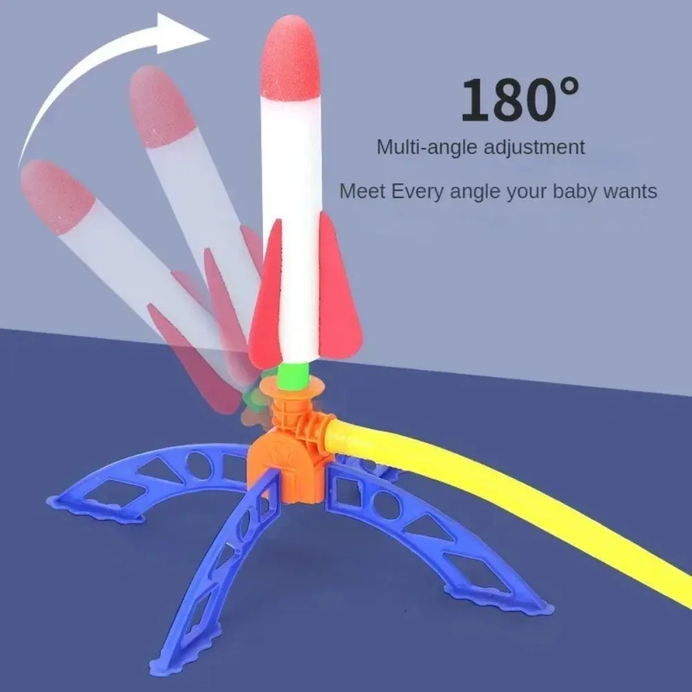 Kids Air Rocket Foot Pump Launcher Toys Sport Game Jump Stomp Outdoor Qme