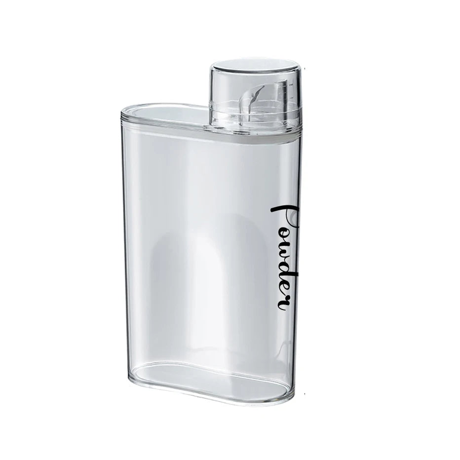 Transparent Laundry Detergent Dispenser Bottle Sealed Tank for Detergent Powder Bleach Softener Laundry Room Organization Qme Clear-powder