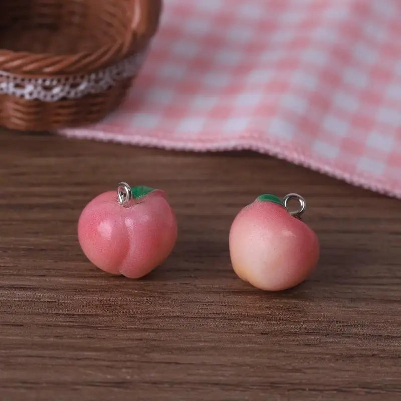 Cute 3D Simulated Resin Fruits Charms 2Pcs for DIY Handmade Jewelry Craft Making Earring Bracelet Phone Hanger Qme A9