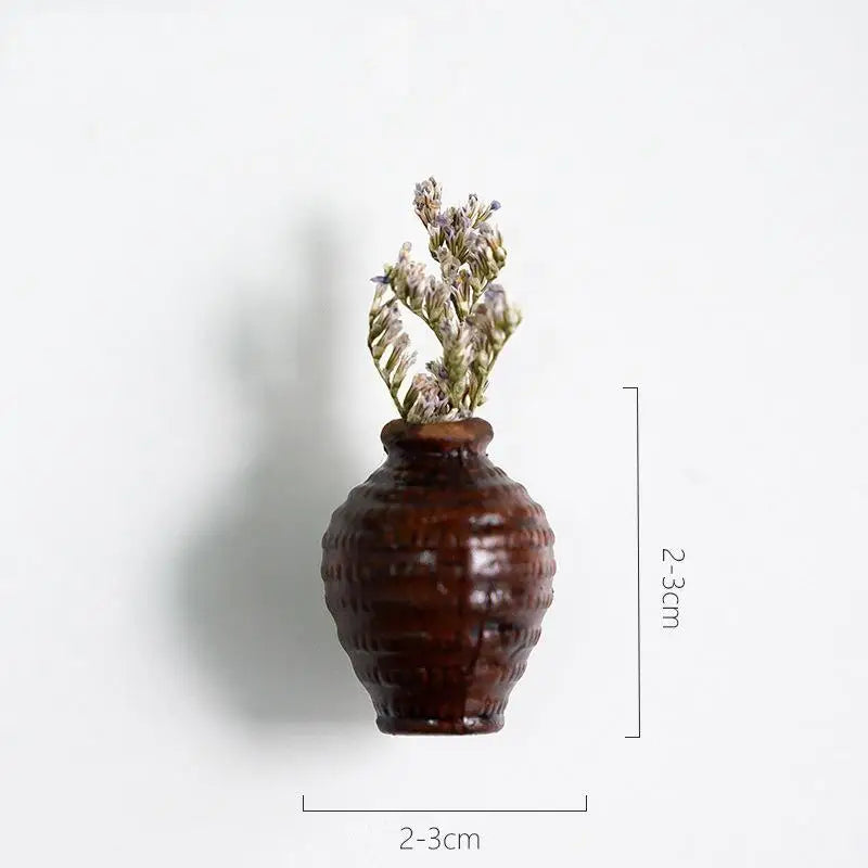 Mini Ceramic Vase Fridge Magnet 3D Micro Landscape Decorative Plant Qme 04