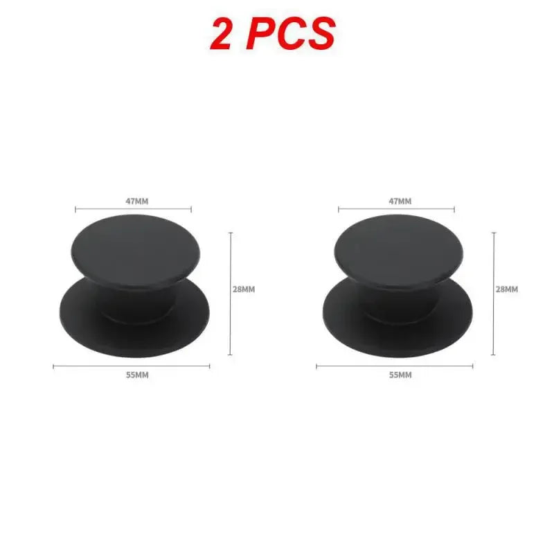 1/2/3PCS Silicone Universal Pot Lid Knob Pot Handle Replacement Kitchen Cookware Cover Knobs for Pan Lid Kitchen Accessories Qme 2PCS Black