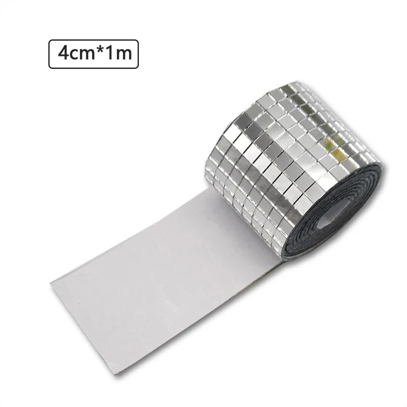 Disco Ball DIY Glass Mirror Stickers Wall Self-adhesive Home Decor Qme Silver