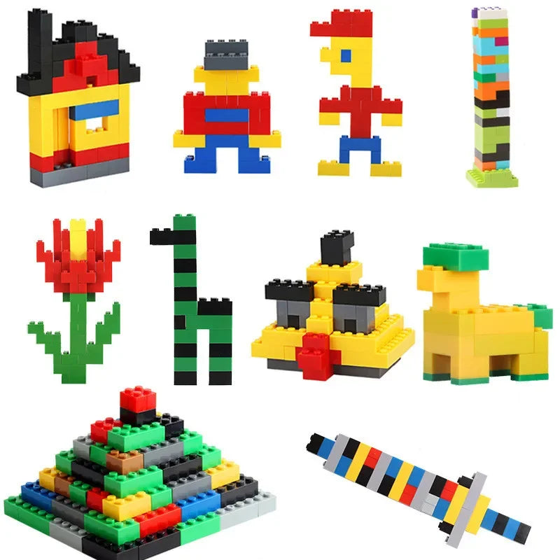 Random DIY Creative Building Blocks Bulk Set Urban Classic Building Blocks Assembled Birthday Gift Children's Educational Toys Qme