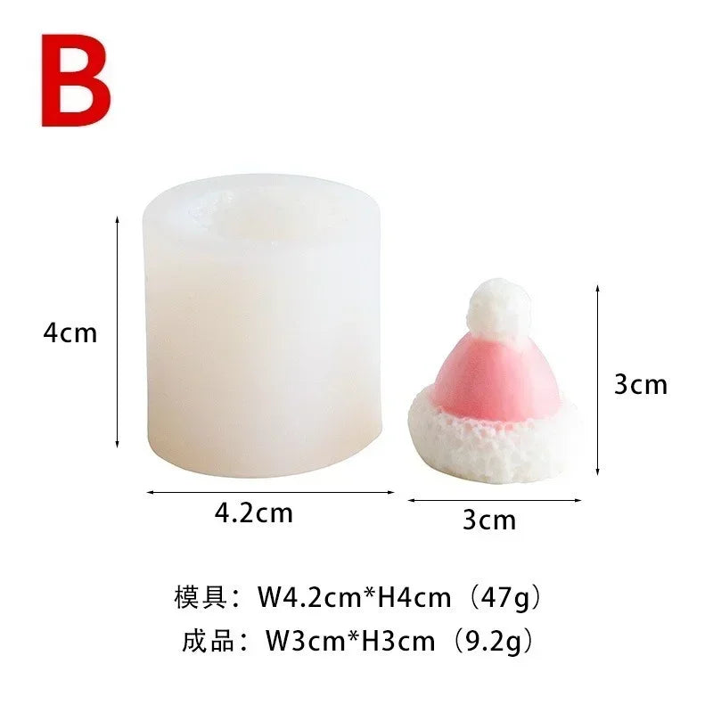 Handmade Molds Creative Christmas Hat Candle Silicone Mold DIY Geometry Candle Making Resin Soap Mold Christmas Gifts Decor Qme B-1PC