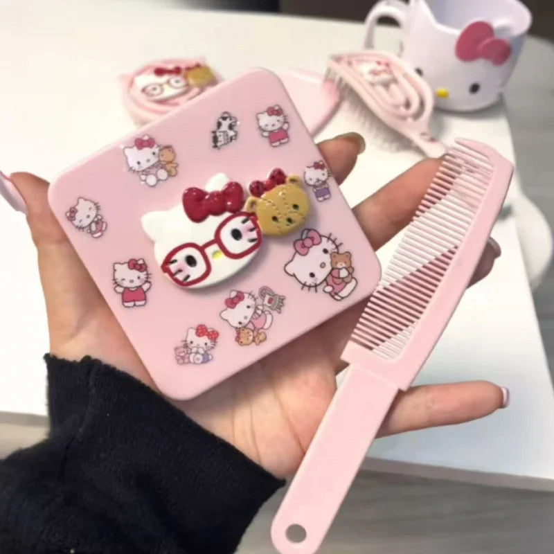 Hello Kitty High-Style Volumizing Air-Cushion Brush Openwork Ribbed Brush Massage Air-Cushion Brush Straightening Kit Qme