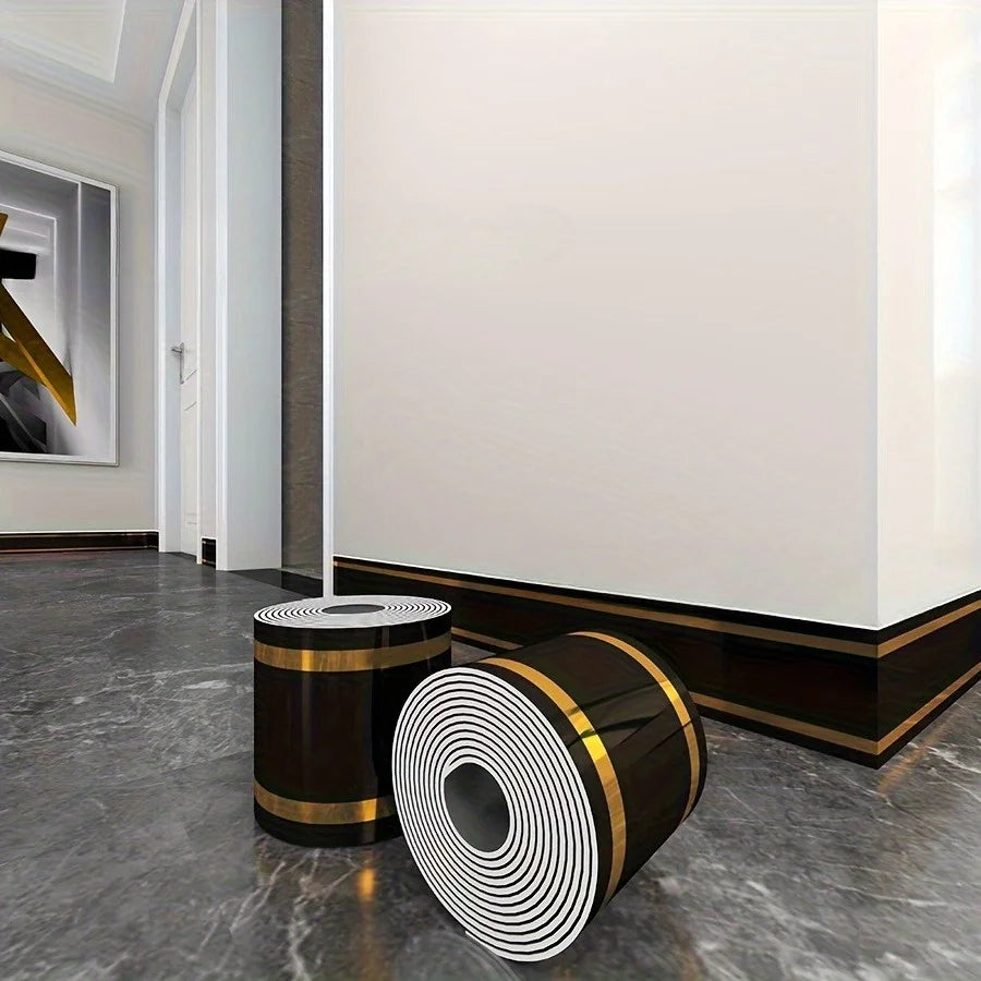 Roll Up Self-Adhesive Skirting Board Anti-Collision and Waterproof Waistline Living Room and Bedroom Decorative Wall Stickers Qme DW-237 10pcs