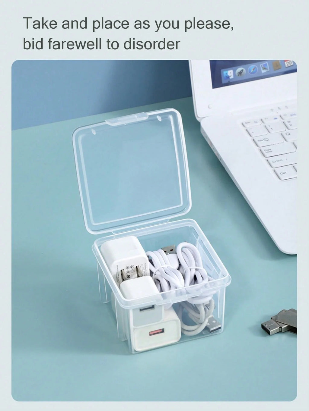 Data Cable Storage Box Mobile Phone Charging Head USB Flash Drive Qme
