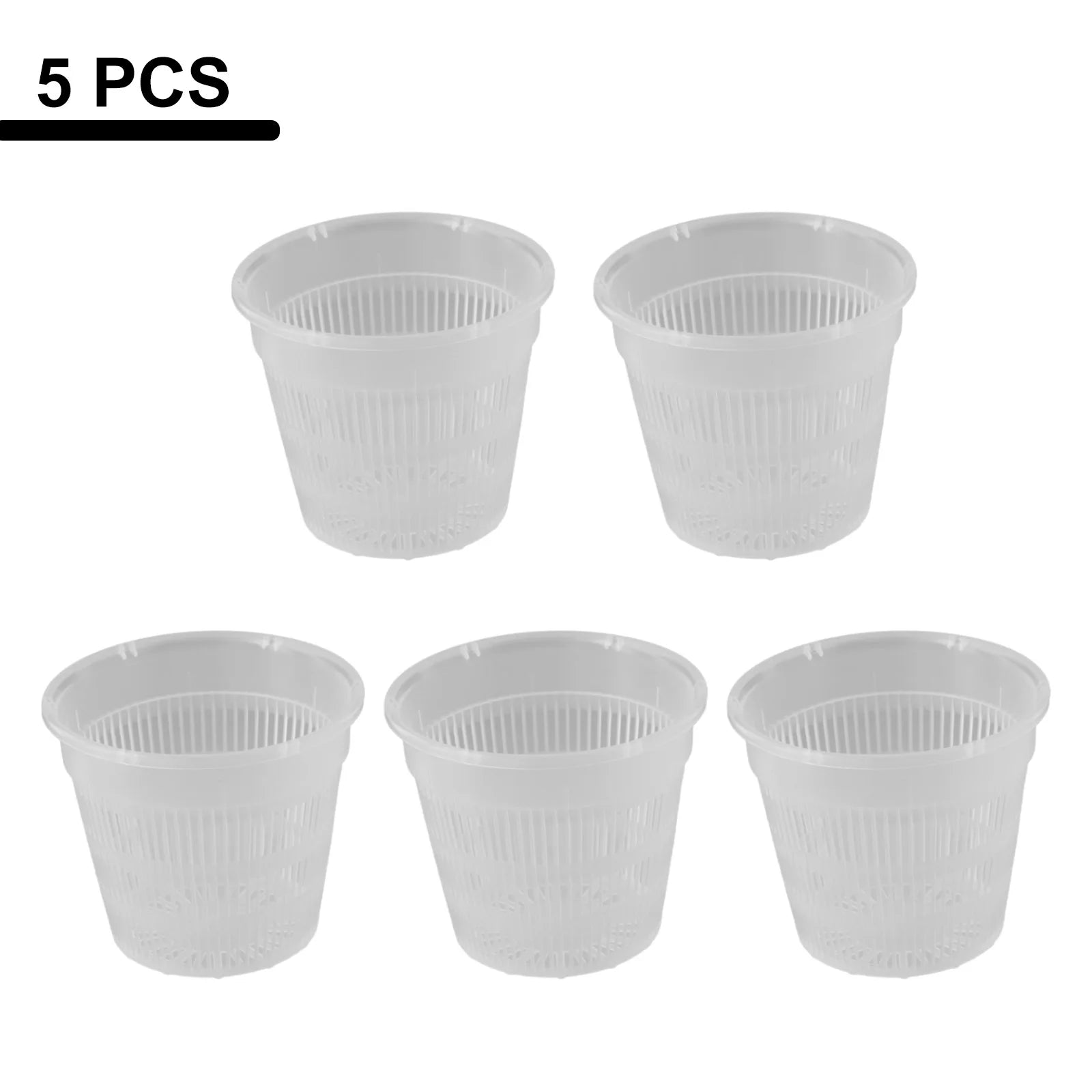 5pcs Clear Nursery Pots Garden Planting Pot Orchid Pot With Saucers Plastic Breathable Pot With Tray Repotting Pot With Holes Qme