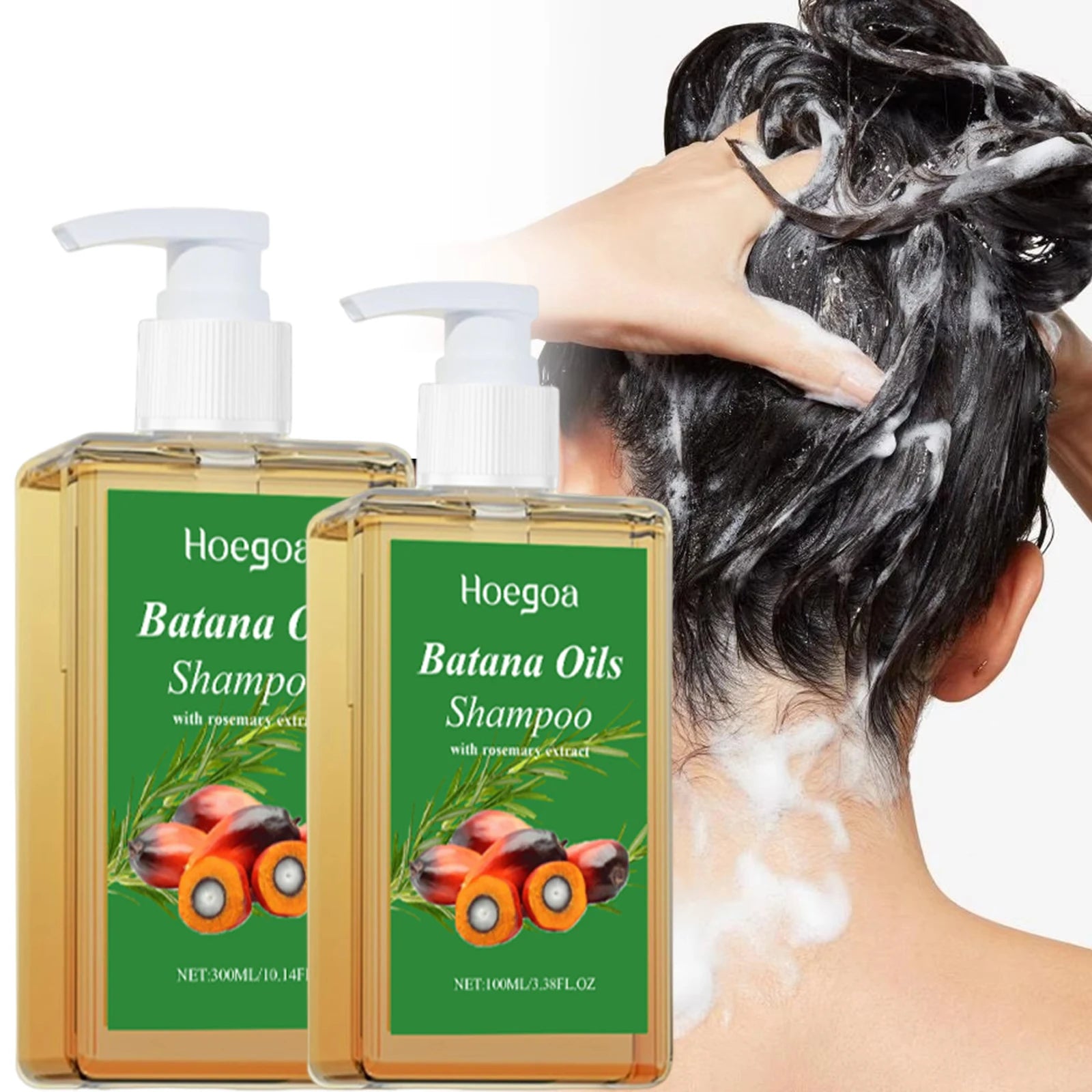 Organic Batana Oil Shampoo Soothing Scalp Intense Repair Batana Nourishing Shampoo with Rosemary Extract for All Hair Types Qme