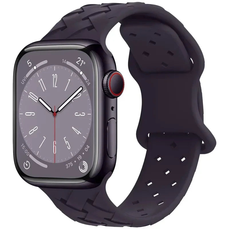 Strap for Apple Watch Band Ultra 49mm 44mm 40mm 45 Mm 41mm 38mm 42mm Sport Silicone Woven Loop Bracelet IWatch Series 8 7 6 3 Qme Cherry 42 44 45 49mm