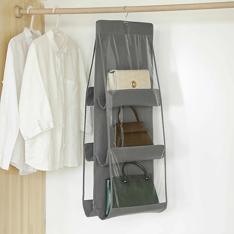 Oxford Cloth Handbag Storage Bag Family Closet Bedroom Black Hanging Qme