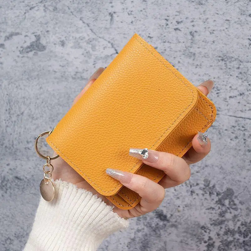 Korean Version Women's Coin Purse Short Fashion Multifunctional Qme Yellow