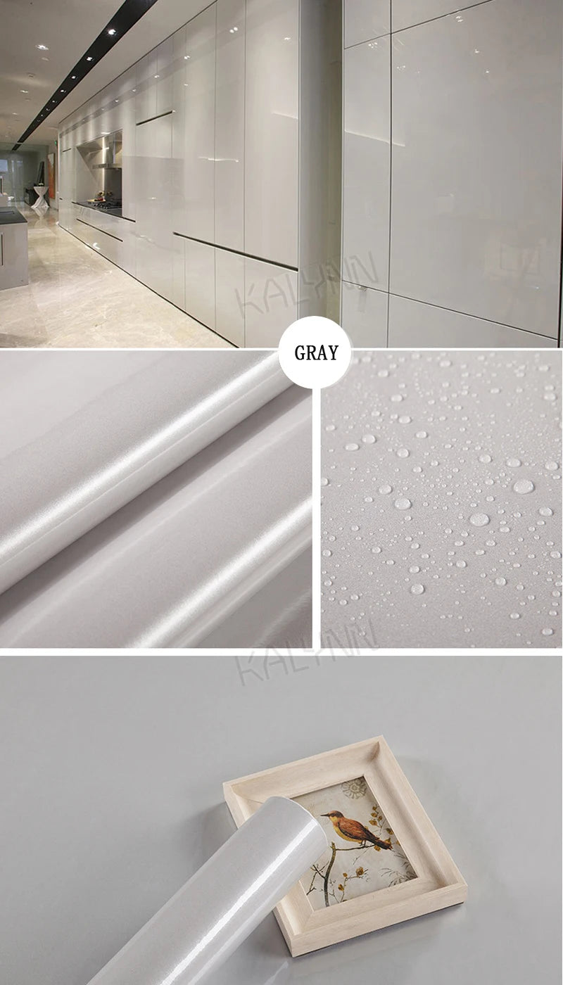 Sky Blue Peel Stick Wallpaper Self Adhesive Contact Paper Vinyl Wall Qme B7 Gray Glossy 196inx21in(5mx55cm)