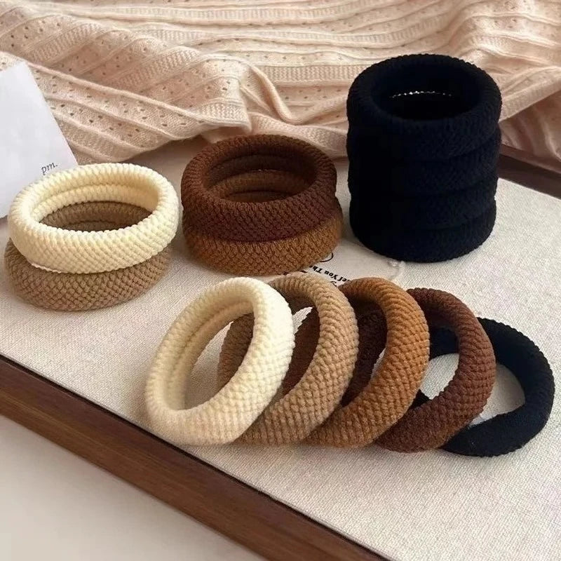 5/10 Mix Color High Elasticity Thickened Versatile Simple Scrunchies, Hair-Friendly (Random Color) Hair Ties Hair Rope Qme