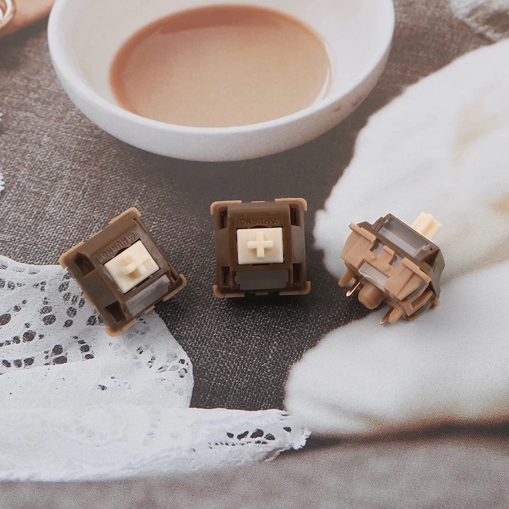 Caramel Latte Switch V2 45g Linear Pre-lubed 5 Pin Switch For Mx Mechanical Gaming Keyboard Qme