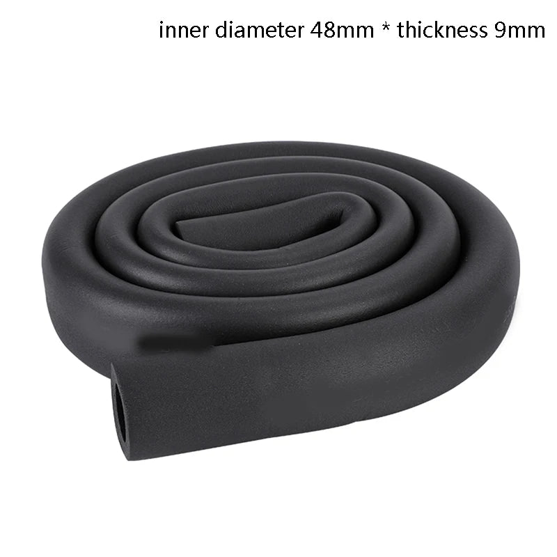 1.8M Sponge Rubber Pipe Black Waterproof Pipeline Holder Thermal Insulation Tubular Protective Sleeve For Air Conditioning Qme ID48MMxthickness9MM
