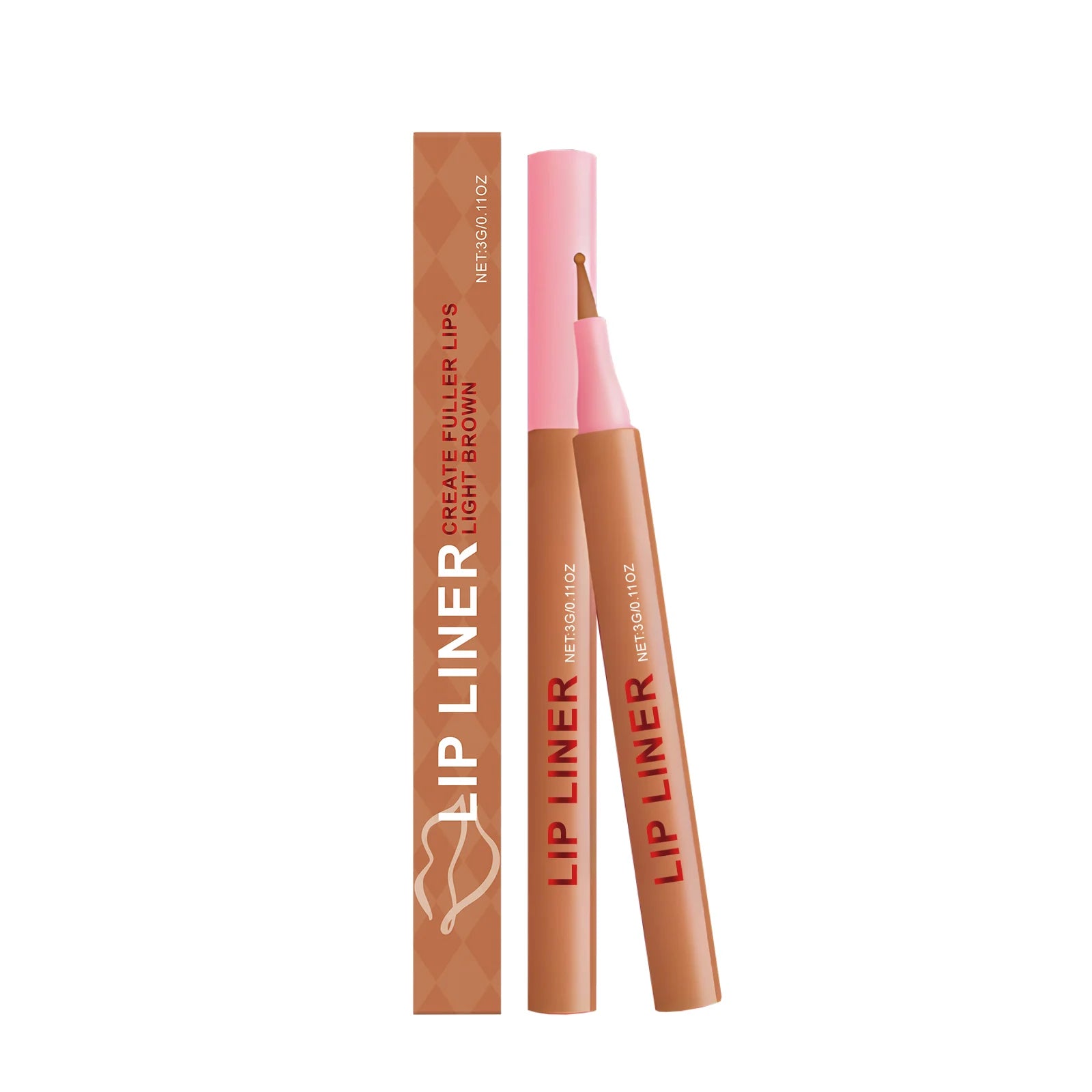 Waterproof Matte Lip Liner Pencil Long Lasting Smudge-Proof Highly Pigmented Lip Liner Moisturising Contouring Makeup 6 Colors Qme Light Brown