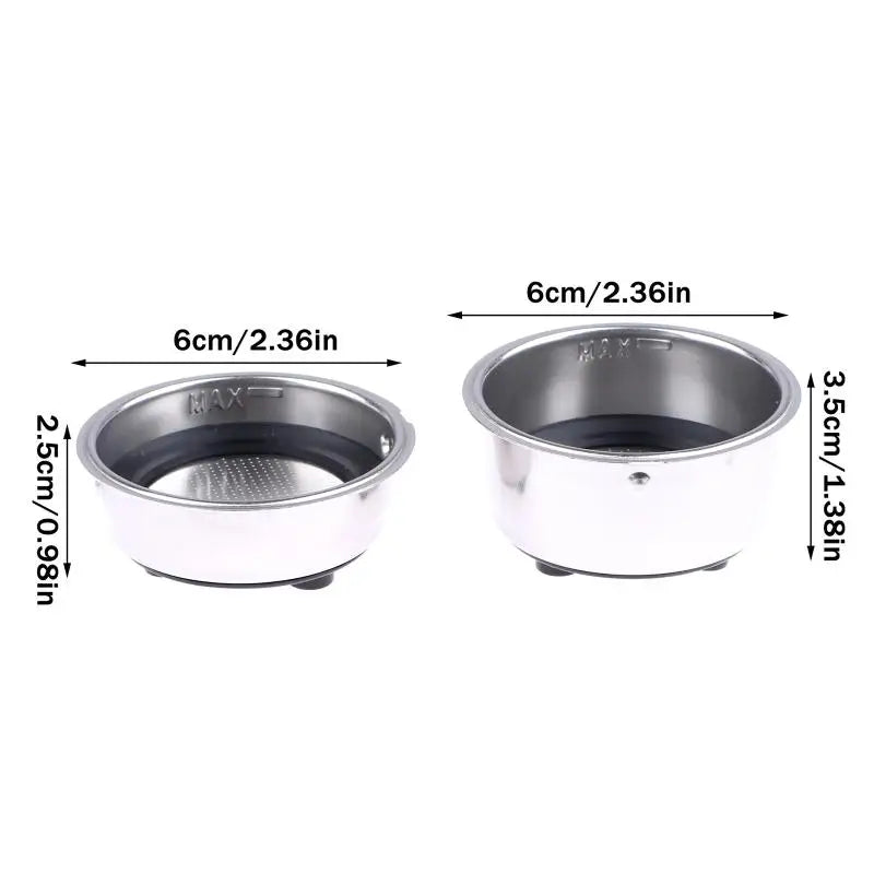 1 2 Cup Coffee Filter Basket 304 Stainless Steel Portafilter Espresso Qme