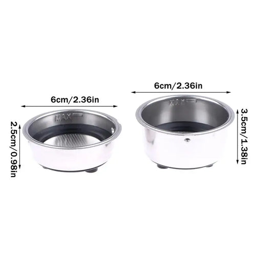 1 2 Cup Coffee Filter Basket 304 Stainless Steel Portafilter Espresso Qme