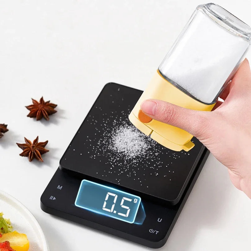 0.5g Quantitative Salt Control Bottle MultiFunctional Seasoning Pot Press-Type Glass Seasoning Bottle Spice Dispenser Qme