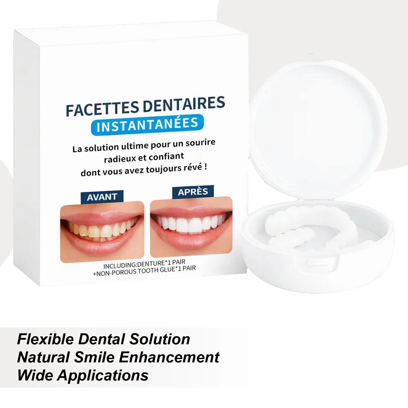 Fake Teeth Denture Decoration Silicone Tooth Repairing Upper Lower Qme