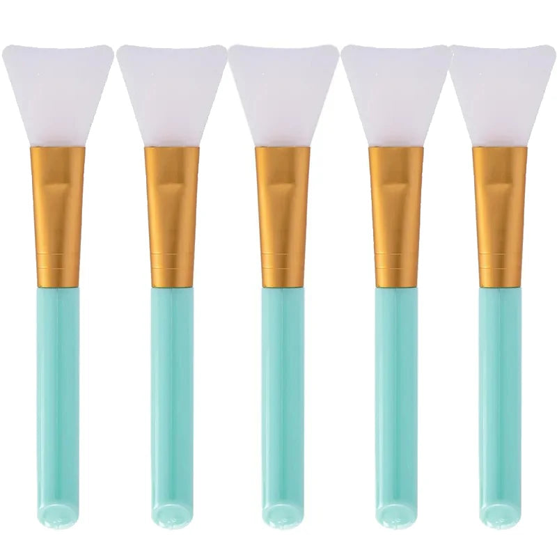 1/2/3/5-pack Silicone Facial Mask Brushes - Mild and Soft, Suitable for All Skin Types, Mud Film Brush DIY Adjusting Beauty Tool Qme Green 5pcs
