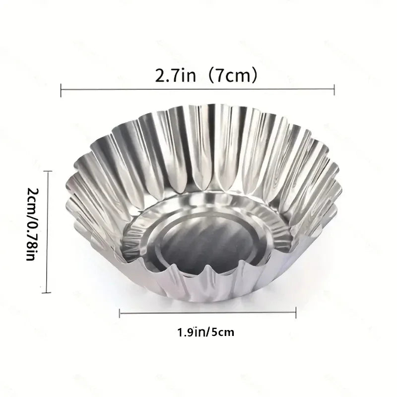 Reusable Aluminum Egg Tart Molds Cookie Pudding Jellies Mould Mooncake Mold Pastry Tools Baking Accessories Kitchen Tools Qme