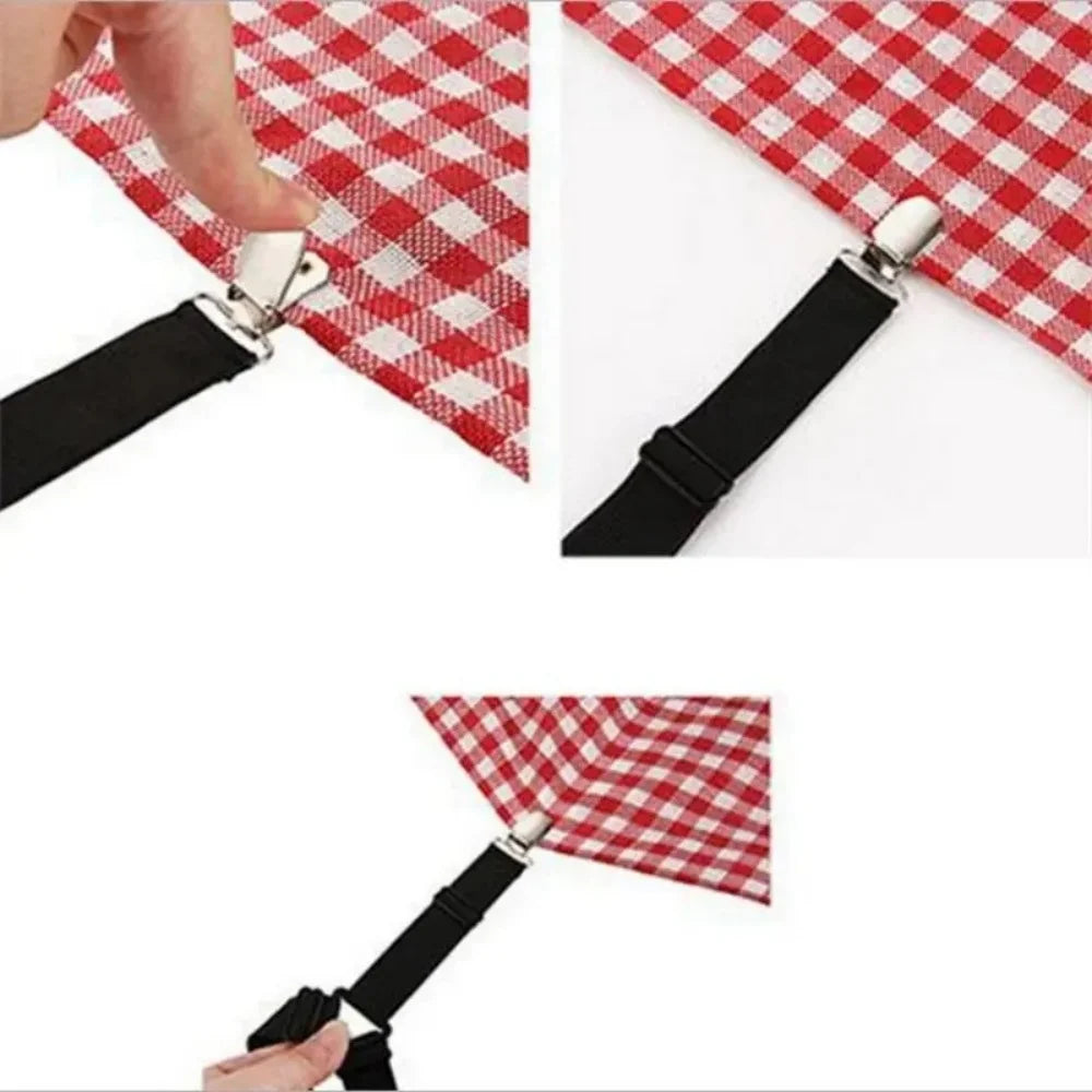 4Pcs Triangle Bed Sheet Holders Adjustable Elastic Fixed Holder Fixing Non-Slip Strap For Home Elastic Straps Adjustable Clips Qme