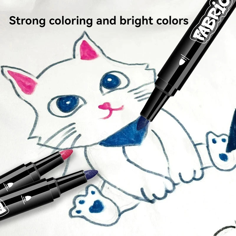 36Pcs Color Fabric Marker Pen Waterproof Non-fading Permanent Paint Pens for DIY T-Shirt Shoes Graffiti Drawing Art Stationery Qme