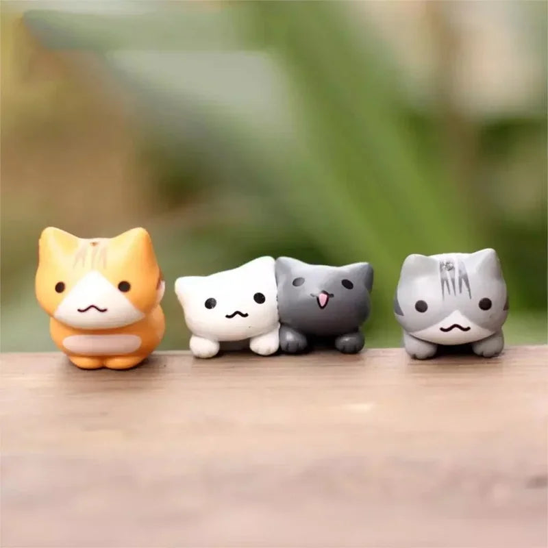 6 Pcs/Set Cartoon Lucky Cat Home Garden Bonsai Decorations Miniatures Gift Lovely Micro Landscape Kitten Miniature Craft Qme