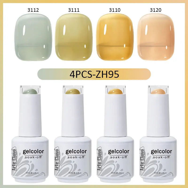 Arte Clavo Summer Series Jelly Nude Gel Polish Translucent Nail Qme 4B-ZH95