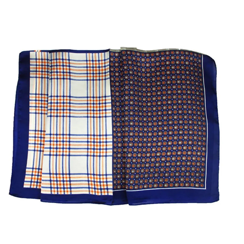 Silk Feeling Polyester Scarf Men's Neck Foulard Square Small Headband Qme