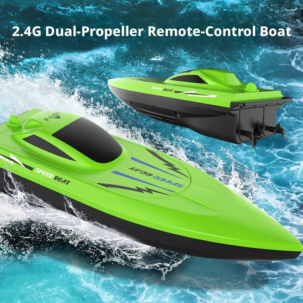Remote Control Boat Waterproof Electric Toy Speedboat Swimming Pool Qme