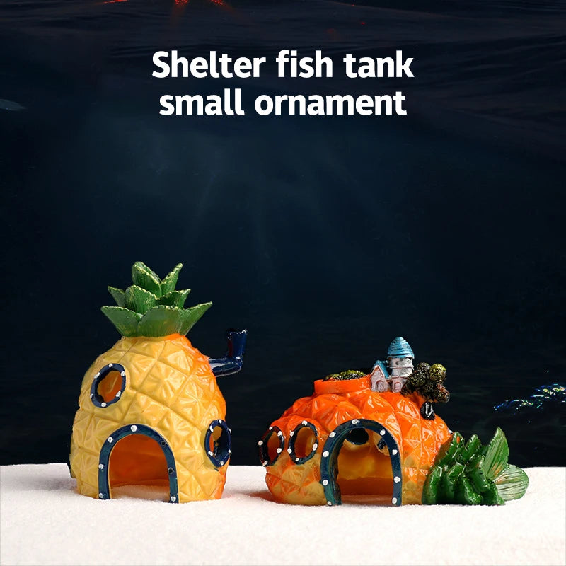 Fish Tank Decor Ornament Shrimp Hiding Shelter Mushroom Conch House Qme