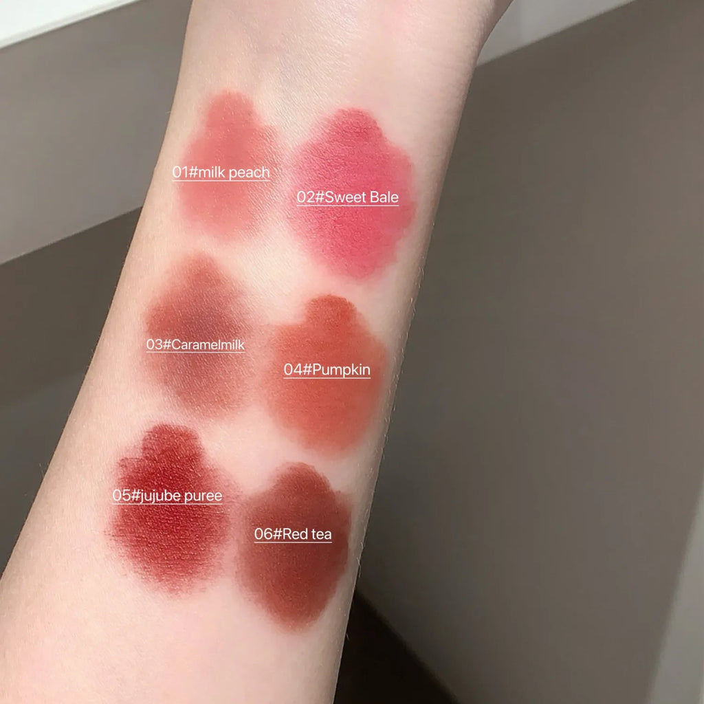 SHAQINUO Matte Velvet Lip Mud Cute Bow Cream Waterproof Clay Qme