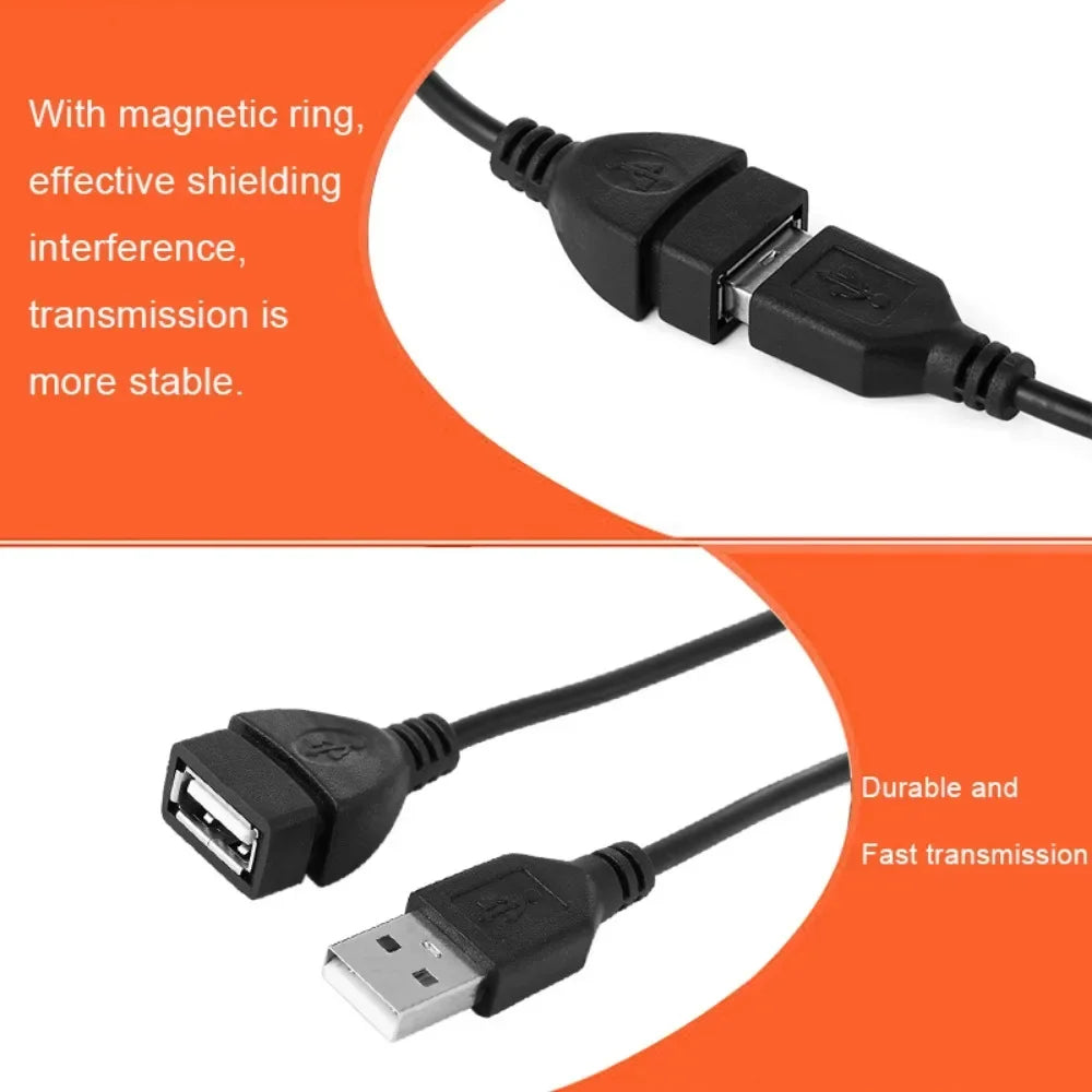 High Speed USB2.0 Extension Cord Male-Female Extender Wire for Laptop PC TV Projector Car Digital Accessories Data Transmission Qme