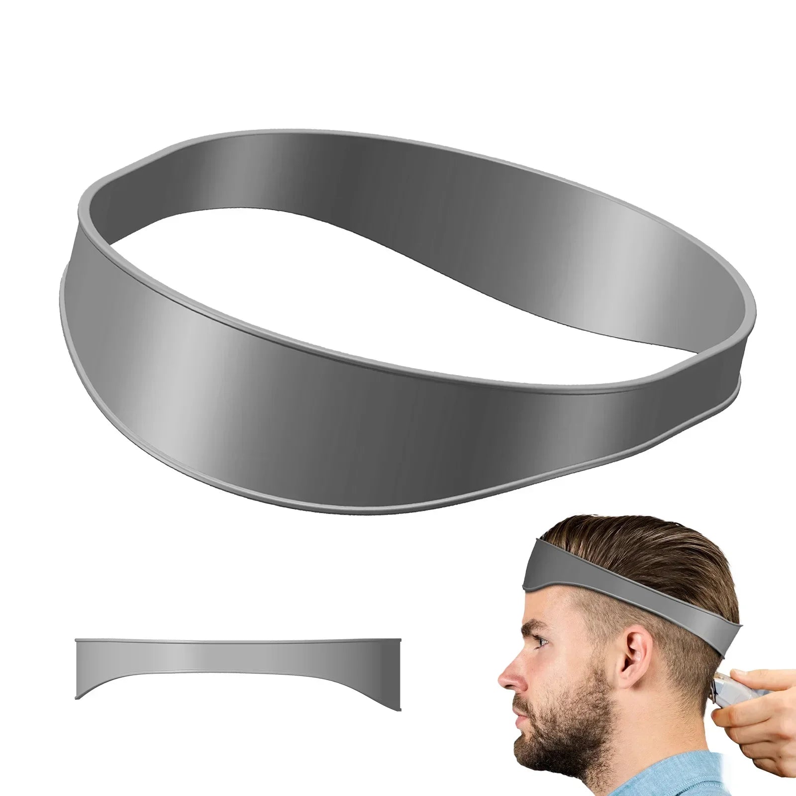 DIY Home Hair Trimming Haircuts Curved Headband Silicone Neckline Qme gray