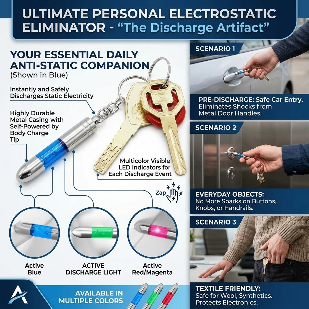 Human Body Static Eliminator Portable Anti-Static Keychain Static Electricity Remover Discharge Key Chain For Human Body Qme
