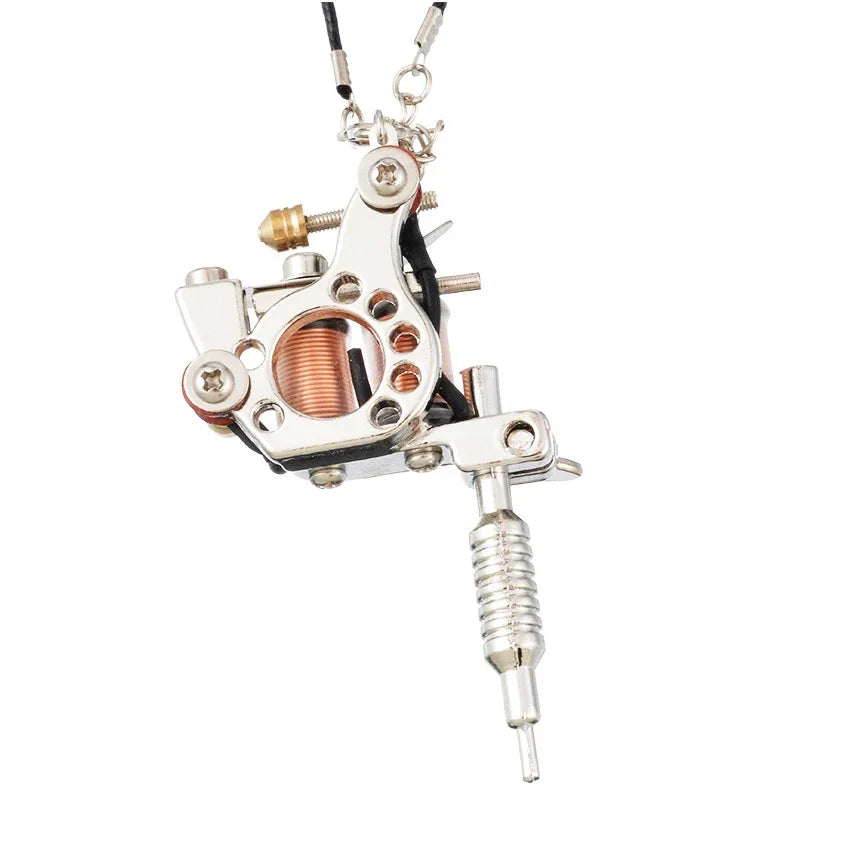 Men Charm Tattoo Machine Stainless Steel Jewelry Necklaces With Pendant Male Women Punk Hip Hop Accessories Gifts Wholesale Qme