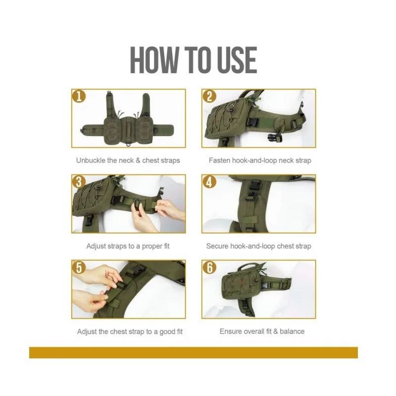 Nylon Dog Tactical Strap Medium Large Outdoor Training Vest Qme